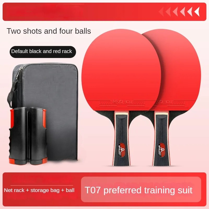Table Tennis Net Set - Entraînement divertissement 2 raquettes et cadre